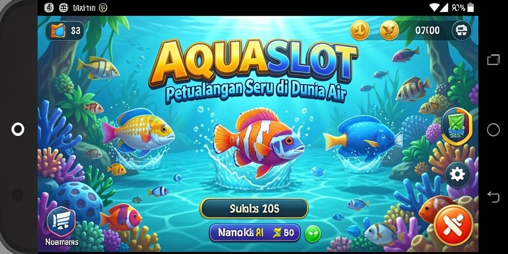 Gameplay seru AQUASLOT mengajak pemain menjelajahi kedalaman lautan.