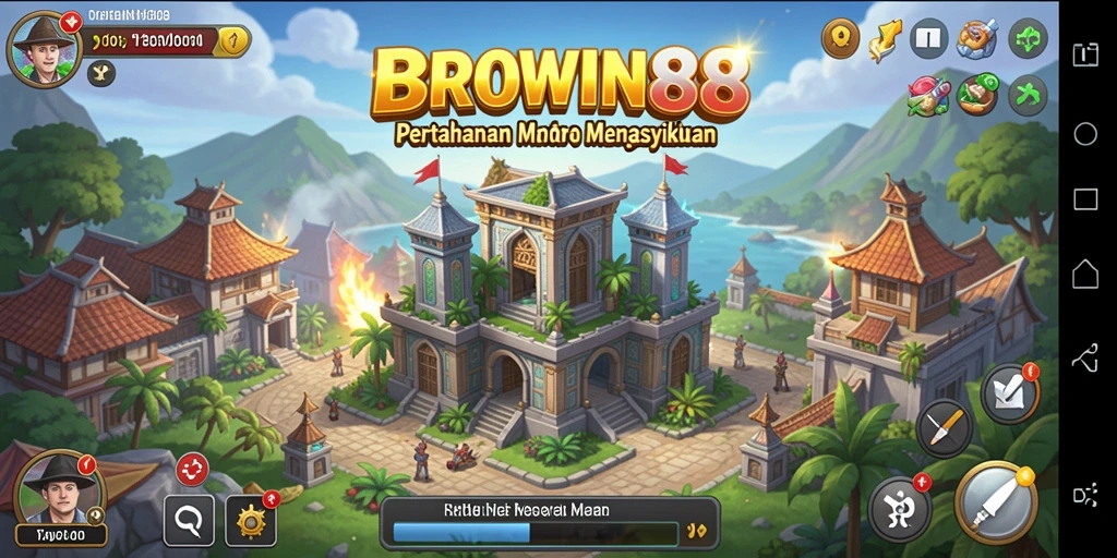 Tampilan menarik dari gameplay Tower Defense BROWIN88.