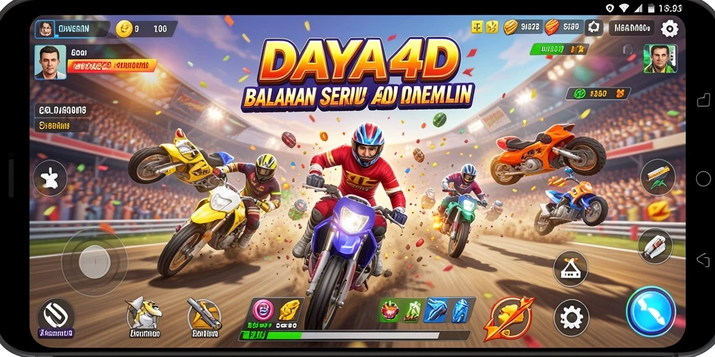 Tampilan gameplay menegangkan dari DAYA4D dengan aksi balapan seru.