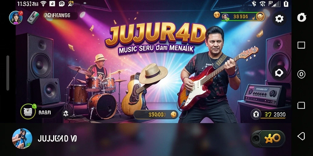 Gameplay JUJUR4D menampilkan pengalaman bermain musik yang interaktif dan menyenangkan.
