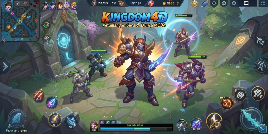 Gameplay KINGDOM4D yang menarik dan strategis dalam MOBA.