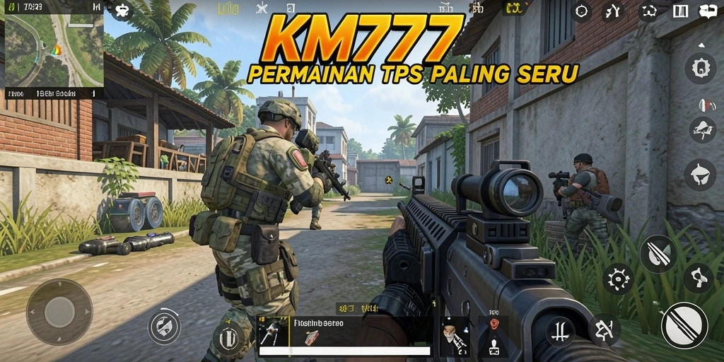 Screenshot gameplay KM777 menampilkan aksi pertempuran seru.