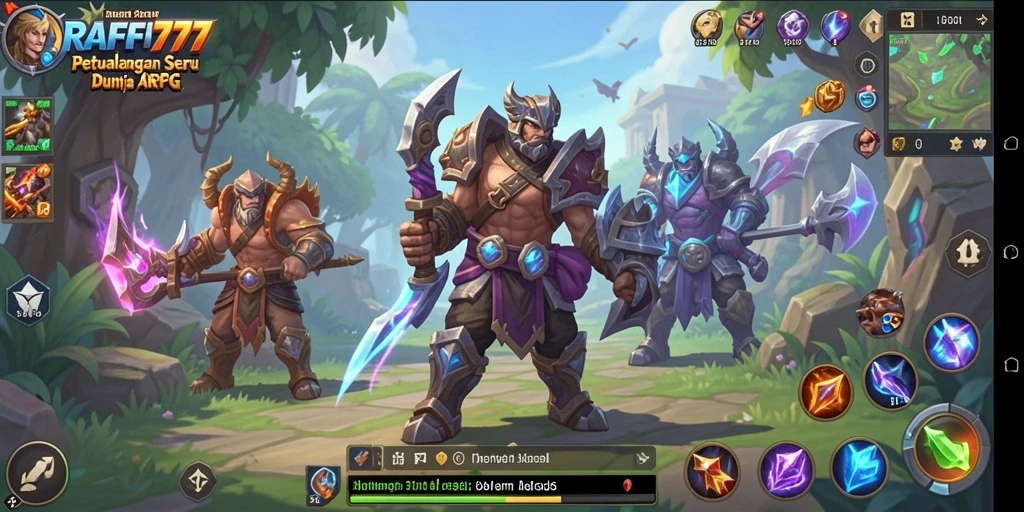 Tampilan seru dari gameplay petualangan ARPG RAFFI777.